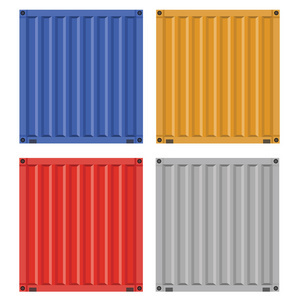 一套不同意見(jiàn)的灰色貨物運(yùn)輸集裝箱的物流運(yùn)輸和航運(yùn)的白色背景